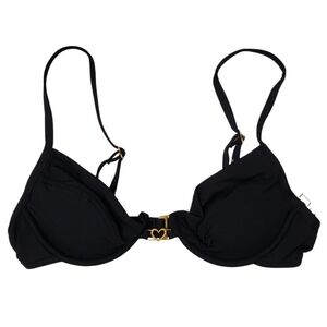 L*Space Stardust Swim Bikini Top Vacation Beach Women Small Black NWT $114 🔥